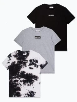 Hype Mens Block T-Shirt 3 Pack - Grey