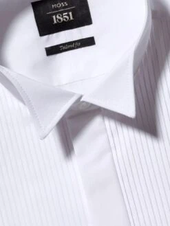 MOSS Tailored Fit Wing Collar Pleated Dress Shirt -Barbou Clothing Shop 10RZB SQ4 0000000013 WHITE MDd