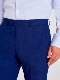 MOSS Slim Fit Slub Trousers -Barbou Clothing Shop 10S6V SQ4 0000000020 BLUE MDd