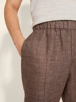 MOSS Linen Trousers -Barbou Clothing Shop 10WIF SQ4 0000000143 BROWN MDd