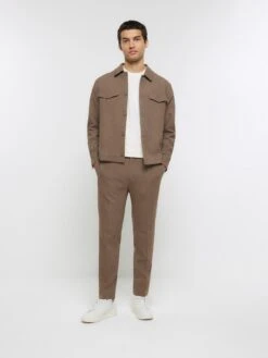 River Island Slim Fit Elasticated Smart Joggers - Beige -Barbou Clothing Shop 113UD SQ3 0000000108 BEIGE MDo