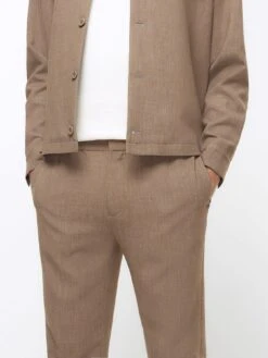 River Island Slim Fit Elasticated Smart Joggers - Beige -Barbou Clothing Shop 113UD SQ4 0000000108 BEIGE MDd