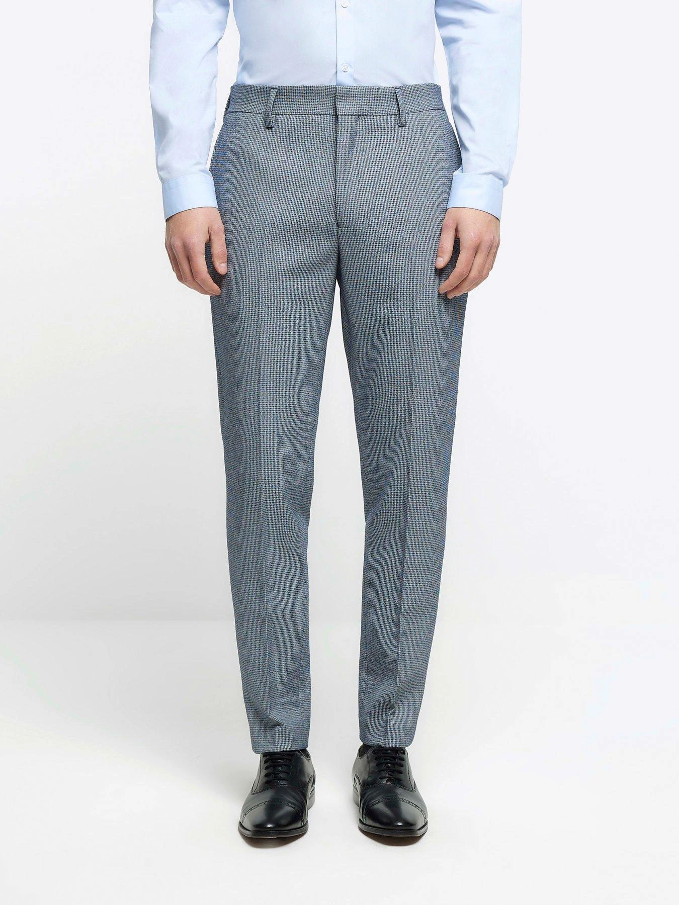 River Island Skinny Fit Dogtooth Suit Trousers 1 River Island Skinny Fit Dogtooth Suit Trousers
