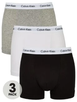 Calvin Klein Core Trunks (3 Pack) - Black/White/Grey