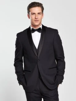 Skopes Newman Tailored Fit Tuxedo Jacket - Black