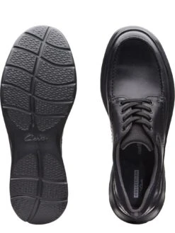 Clarks Cotrell Edge Wide Fit Shoes - Black -Barbou Clothing Shop MP6HT SQ4 0000012420 BLACK SMOOTH LEA SLt