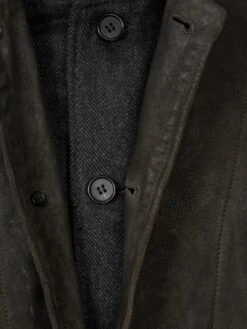 AllSaints Survey Leather Blazer - Washed Black -Barbou Clothing Shop NPLXN SQ5 0000000004 BLACK SLd