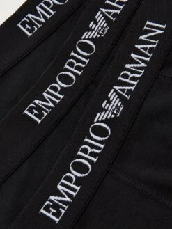 Emporio Armani Bodywear 3 Pack Cotton Trunks - Black -Barbou Clothing Shop NXEAH SQ3 0000000004 BLACK SLd