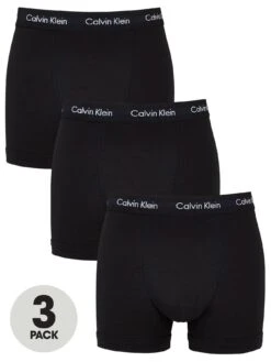 Calvin Klein Core Three Pack Trunks - Black