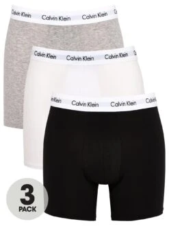 Calvin Klein 3 Pack Boxer Briefs - White/Black/Grey