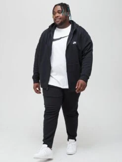 Nike NSW  Club Fleece Full Zip Hoodie (Plus Size) - Black -Barbou Clothing Shop P44GY SQ3 0000000004 BLACK MDo