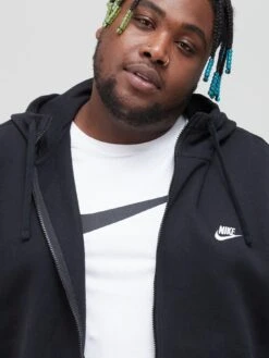 Nike NSW  Club Fleece Full Zip Hoodie (Plus Size) - Black -Barbou Clothing Shop P44GY SQ4 0000000004 BLACK MDd