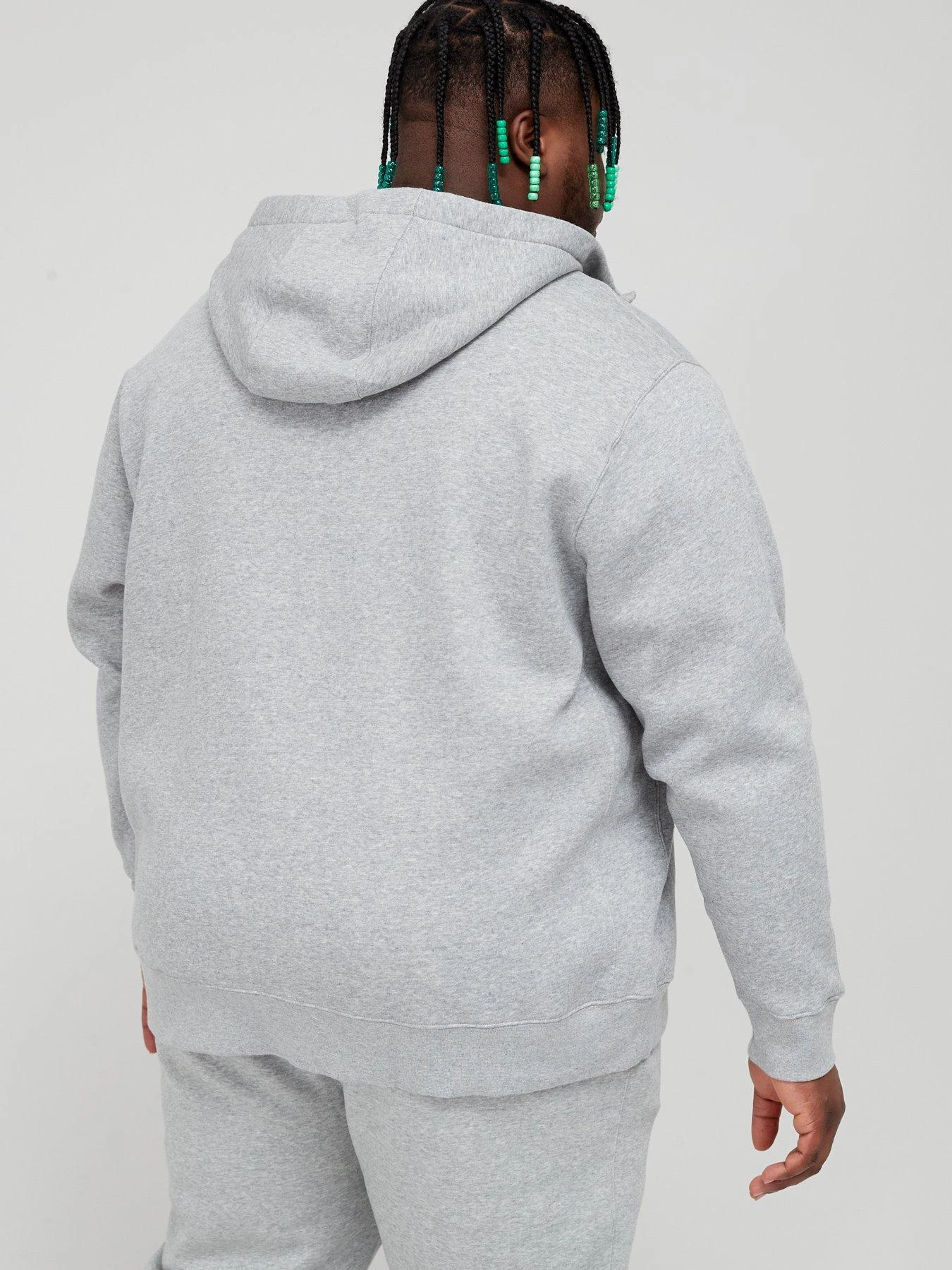 Nike Sportswear Club Fleece Full Zip Hoodie (Plus Size) - Dark Grey 2 Nike Sportswear Club Fleece Full Zip Hoodie (Plus Size) - Dark Grey - Image 2