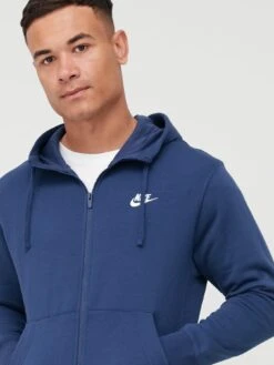 Nike Sportswear Club Fleece Full Zip Hoodie - Navy -Barbou Clothing Shop P44NU SQ4 0000000048 NAVY MDd