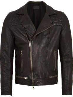 AllSaints Conroy Biker Jacket - Black -Barbou Clothing Shop P96L7 SQ3 0000000004 BLACK SLf