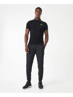 Barbour International Essential Tipped Polo Shirt - Black -Barbou Clothing Shop PLRP4 SQ3 0000000004 BLACK MDo