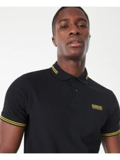 Barbour International Essential Tipped Polo Shirt - Black -Barbou Clothing Shop PLRP4 SQ4 0000000004 BLACK MDd