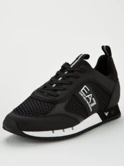 EA7 Emporio Armani Logo Runner Trainers - Black/White