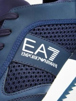 EA7 Emporio Armani Logo Runner Trainers - Navy -Barbou Clothing Shop PM43T SQ6 0000000048 NAVY SLd