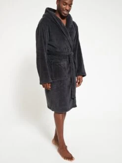 Everyday Supersoft Dressing Gown With Hood - Grey -Barbou Clothing Shop Q4UWR SQ3 0000000005 GREY MDo