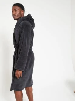 Everyday Supersoft Dressing Gown With Hood - Grey -Barbou Clothing Shop Q4UWR SQ4 0000000005 GREY MDd