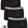 Emporio Armani Bodywear Bodywear 3 Pack Trunks - Black