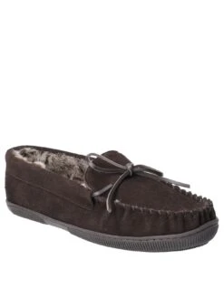 Hush Puppies Mens Ace Borg Lined Slippers - Brown