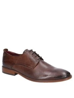 Base Script Leather Derby Shoes - Brown
