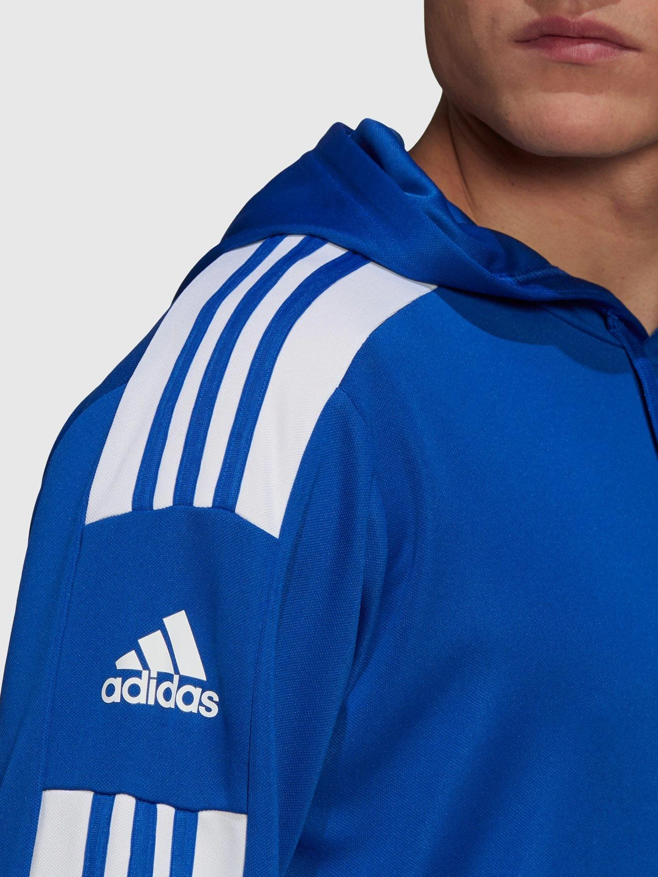 Adidas Men's Squad 21 Hoody - BLUE 4 Adidas Men's Squad 21 Hoody - BLUE - Image 4