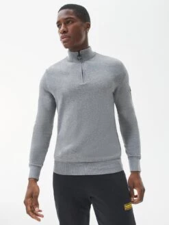 Barbour International Half Zip Knitted Jumper - Anthracite Marl 