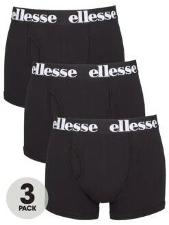 Ellesse 3 Pack Of Hali Boxers - Black