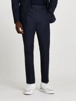 River Island Skinny Fit Twill Suit Trousers - Navy