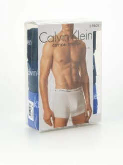 Calvin Klein Core 3 Pack Trunks - Blue/Navy/Black -Barbou Clothing Shop RQ64F SQ3 0000014632 BLUE NAVY BLACK SLd