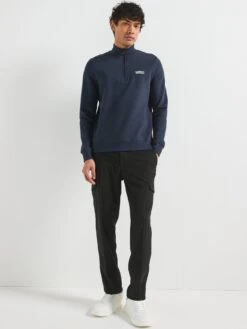 Barbour International Essential Half Zip Sweat - Navy -Barbou Clothing Shop RTPQW SQ3 0000000048 NAVY MDo