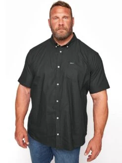 BadRhino Essential Short Sleeve Oxford Shirt - Black 