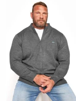 BadRhino Essential Full Zip Knitwear - Grey