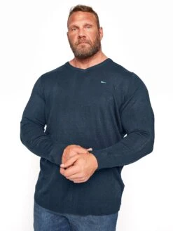 BadRhino Essential V-neck Knitwear Jumper - Navy