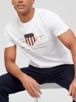 GANT Archive Shield Large Logo T-Shirt - White -Barbou Clothing Shop TGLHQ SQ4 0000000013 WHITE MDd