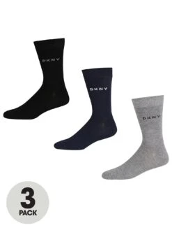 DKNY 3 Pack Wall Sock - Black/Navy/Grey