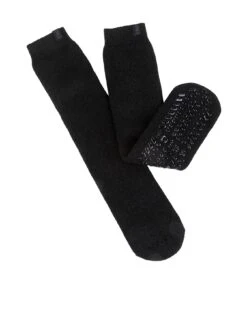 TOTES Recycled Thermal Brushed Twist Original Slipper Sox - Black
