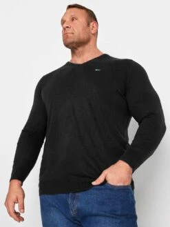 BadRhino V-neck Knitted Jumper - Black