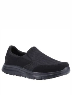 Skechers Flex Advantage Mcallen Slip On Shoe Wide Fit - Black
