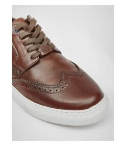 Pod Foley Leather Lace Up Brogue Trainer - Dark Brown -Barbou Clothing Shop TYNGH SQ3 0000000014 DARK BROWN SLs