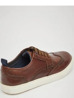 Pod Foley Leather Lace Up Brogue Trainer - Dark Brown -Barbou Clothing Shop TYNGH SQ4 0000000014 DARK BROWN SLt