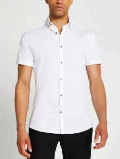River Island River Island Short Sleeve Muscle Fit Shirt - White