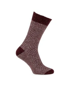 TOTES Mens Wool Blend Textured Socks - Multi -Barbou Clothing Shop UC4AG SQ3 0000000151 BURGUNDY SLd