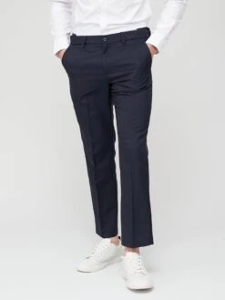 Farah Adjustable Waist Smart Trousers - Navy