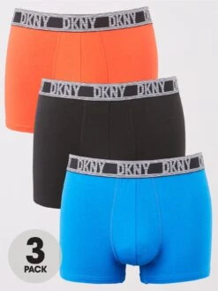 DKNY Beckley Modal Cotton Trunks (3 Pack) - Red/Black/Blue