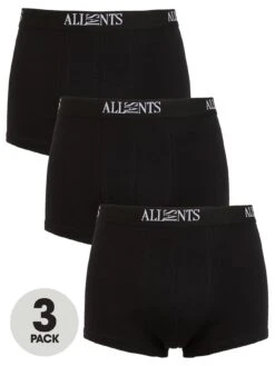 AllSaints Men's 3 Pack Wren Boxer Shorts - Black