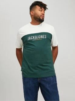 Jack & Jones Jack & Jones Plus Colour Block T-Shirt - Green